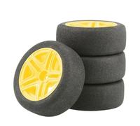 Piezas Automóviles RC para HSP 94123 para Sakura D4 para Tiangong para TT02 1/10 RC Coche Neumático Esponja Plana Profesional para Carreras 6 Grados Hub Piezas Mejora(Yellow)