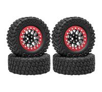 Piezas Automóviles RC para TRX4M para SCX24 1/18 1/24 Coche Trepador Control Remoto 1,3 Pulgadas Neumático Blando Barro Beadlock Rueda Piezas Llanta Reparación Actualización(Black)