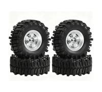 Piezas Automóviles RC para TRX4M para SCX24 1/18 1/24 Coche Trepador Control Remoto 1,3 Pulgadas Neumático Blando para Barro Beadlock Llanta Rueda Mejora Modificar Piezas(Silver)