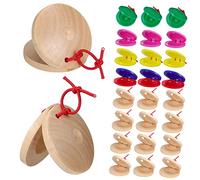 Piezas castañuelas de madera bebé juguetes musicales instrumento pandereta toys the learning game juguetes musicales para pequeños juguete de aleta de madera plástico
