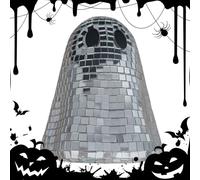 Piezas centrales de Halloween para mesas - Decoración fantasma Disco plateado para de Halloween en interiores | aterrador Reutilizable para estante de oficina, bandejas escalonadas