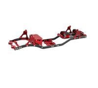 Piezas Chasis RC para Axial para SCX10 II para Rock 1/10 Off Road Truck RC Crawler Viga de Fibra de Carbono 4MM CNC Metal Car Chasis Marco Carrocería Kit Piezas(Red)