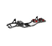 Piezas Chasis RC para Axial para SCX10 II para Rock 1/10 Off Road Truck RC Crawler Viga de Fibra de Carbono 4MM CNC Metal Car Chasis Marco Carrocería Kit Piezas(Black)