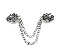 Piezas Clips De Cardigan 3 broches for cárdigan con cadena de flores for mujer, estilo retro, forjados a mano. También sirven como for capas y cintura(Color-04)