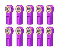 Piezas Coche RC Compatible con AXIAL SCX10 D90 D110 para Tamiya CC01 para Carreras 1/10 RC Car Crawler 10 Piezas De Metal M3 19MM Enlace De Metal Barra De Acoplamiento Extremo Rótula(Purple)