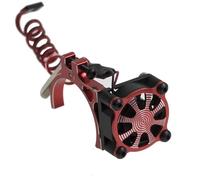 Piezas Coche RC Compatible con Axial SCX10 para Traxxas TRX4 para Tamiya 1/8 1/10 RC Car 540 550 3650 3660 Ventilador De Enfriamiento del Disipador De Calor del Motor con Sensor Térmico(Red)