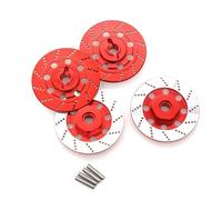 Piezas Coche RC Compatible con Tamiya para TT01 para TT02 94123 para Sakura D4 1/10 RC En Carretera para Coche Carreras Adaptador para Cubo Hexagonal Rueda De Metal 12 Mm Disco De Freno(Red)