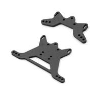 Piezas Coche RC Compatible con Tamiya TT-02B TT02B 1/10 RC Car Upgrade Parts Accesorios Placa De Torre De Amortiguación Delantera Y Trasera con Patrón De Fibra De Carbono