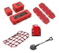 Piezas Coche RC Compatible con TRX4 para SCX10 90046 1/10 RC Accesorios De Coche para Universal 8 Unids/Set Decoración Simulada Maleta Equipaje Red Pala(Red)