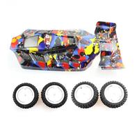 Piezas Coche RC Compatible con Wltoys 124007 124017 124019 1/12 Piezas De Coche Teledirigido, Carcasa De Carrocería De Coche A Control Remoto, ala Trasera, Neumático Delantero Y Trasero