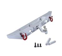 Piezas Coche RC para MN128 1/12 Parachoques Trasero Delantero Metal con Gancho Remolque Agujero Cabrestante Coche Trepador Control Remoto Mejoras Accesorios Componentes(Silver,Rear)