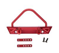 Piezas Coche RC para MN128 1/12 Parachoques Trasero Delantero Metal con Gancho Remolque Agujero Cabrestante Coche Trepador Control Remoto Mejoras Accesorios Componentes(Red,Front)