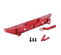 Piezas Coche RC para MN128 1/12 Parachoques Trasero Delantero Metal con Gancho Remolque Agujero Cabrestante Coche Trepador Control Remoto Mejoras Accesorios Componentes(Red,Rear)