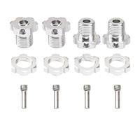 Piezas Coche Rc Para Traxxas Para E-Revo Para Revo 3.3 Para E-Maxx Para Summit Para T-Maxx Para Slayer Pro 4X4 1/10 RC Para Monster Truck Piezas Coche Tuerca Cubo Hexagonal Rueda Estriada 17mm(Silver)