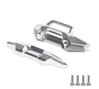Piezas Coche RC para Traxxas para MAXX 4S 89076-4 89086-4 8935 8936 1/10 Parachoques Delantero Trasero Aluminio Piezas Coche RC Accesorios Actualizaciones Componentes(Silver,1set)