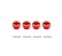 Piezas Coche Teledirigido Para Traxxas Para Slash 4x4 Para MJX H16 16207 1/10 Montaje Para Cubo Hexagonal Rueda Aluminio 12 Mm Grosor 7 Piezas Mejora Coche RC(Red)