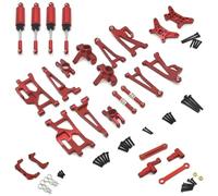 Piezas Coches RC Para MJX 14209 14210 1/14 Metal Soporte Para Cubo Varillaje La Copa Dirección Superior Inferior Basculante Amortiguador Brazo Oscilante Piezas Mejora Coche RC(Red)