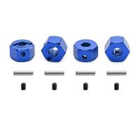 Piezas Coches RC Para Traxxas Para Mini Para Maxx 4 Piezas Metal 12 Mm De Para Cubo Hexagonal Para Rueda Coche RC Accesorios Para Piezas De Mejora(Blue)