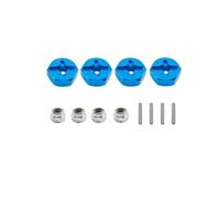 Piezas Coches RC Pour Wltoys A959 A969 A979 K929 1/18 12 Mm Adaptateur De Moyeu Hexagonal De Roue Avec Écrous De Blocage M4 Voiture Télécommandée Accessoires De Mise À Niveau(Blue)