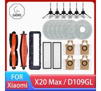 Piezas de accesorios para Robot aspirador Xiaomi X20 Max / D109GL, cepillo principal, Cepillo Lateral, filtro Hepa, paño de mopa, reemplazo de bolsa de polvo Combination Pack 2