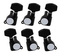 Piezas De Afinación De Guitarra 6 Clavijas De Afinación Cuadradas Selladas 3L3R Grandes Para Guitarra Eléctrica O Acústica.(Black)