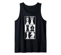 Piezas de Ajedrez Clásicas Fanático del Juego Estratégico Camiseta sin Mangas