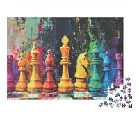 Piezas de Ajedrez de Colores Puzzle de 1000 Piezas Papel para Adultos Estilo Artístico Juego de Puzzle 1000 Piezas Relajante Decorativo Regalo 70x50cm/1000pcs