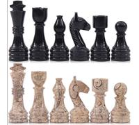 Piezas de ajedrez de mármol Radicaln de 3,5 Pulgadas, Negro y Coral, Hechas a Mano, Juego de ajedrez de Viaje para Mesa y Familia