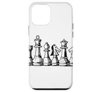 Piezas de ajedrez Dibujo unifilar Carcasa para iPhone 12 mini