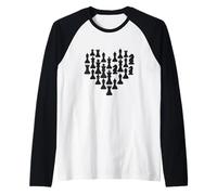 Piezas de ajedrez en forma de corazón Amor entusiasta Camiseta Manga Raglan