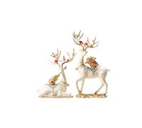 Piezas de arte sencillas y modernas hechas a mano, obsequios de inauguración de la casa de alta gama, adecuados for decoraciones de salas de estar, entradas, televisores.(White,2pc)