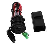 Piezas de automóvil Motocicleta dual USB Cargador con relé for Kawasaki Versys 650 1000 X300 x650 Ninja400 ninja650 Accesorios (Color : Black)