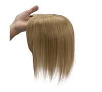 Piezas de cabello humano Remy para mujer, 7 x 11 cm, postizos atados a mano con base de encaje suizo, 30,5 cm para añadir volumen al cabello (rubio)