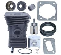 Piezas de cilindro moto Kit de pistón de cilindro de gran cilindro de 44mm apto para junta de sello de aceite de línea de filtro de combustible de motosierra 340 345 350 Kit de cilindro