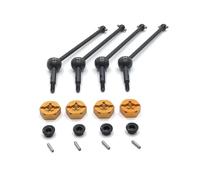 Piezas de coche RC Para Wltoys 144001 144002 144010 124007 124016 124017 124018 124019 4 Piezas De Eje Transmisión Metal Y Adaptador Hexagonal Rueda 12 Mm, Actualización Coche RC(Black Yellow)