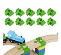 Piezas de conexión para circuito de tren de madera | 10 piezas adaptador de pista para tren de madera | Accesorios de unión para 3 años y más | Juego de Interior Chicas Niños Maternal