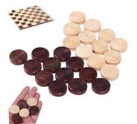 Piezas de Damas, 24 Uds., Piezas de Damas grabadas en Espiral Lisas de Madera, Backgammon Educativo Redondo Pintado para Juego de Mesa para niños |.Sólo ajedrez