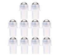 Piezas de Frasco Roll-on Transparente de 16 Dientes, 10 Unidades | Acero y Plástico Pe, Bola de Rodillo Base de 9,85mm, para Viaje y Bricolaje Cosmético