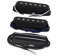 piezas de guitarra eléctrica Pastilla Juego De Pastillas De Guitarra Eléctrica Alnico 5 Pastillas De Bobina Única, Pastilla De Rieles Dobles Color Negro Para Guitarra ST/SSS 3 Uds.