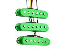 piezas de guitarra eléctrica Pastilla Pastilla De Bobina De Fibra Superior Escalonada De Bobina Única, Pastilla De Guitarra Eléctrica Cuello/medio/puente 50/50/52mm Para Guitarra FD Verde (Color : On