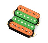 piezas de guitarra eléctrica Pastilla Pastilla De Guitarra Eléctrica Pastilla Divisoria Humbucker Pastilla De Doble Bobina Cable De 4 Conductores Salida De N-7.5K/B-15K Naranja/verde (Color : Neck an