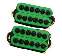 piezas de guitarra eléctrica Pastilla Pastillas De Guitarra Eléctrica De Doble Bobina De Metal Ajustable Humbucker Verde (Color : Neck and Bridge)