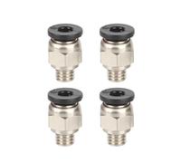 Piezas de impresora 3D PC4-01, conector rápido, accesorios neumáticos, conector 4x2, alimentación de PTFE for hotend e3dv6, filamento de 1,75 mm.(Black m6 4pcs)