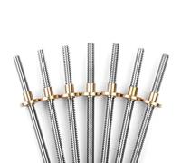 Piezas de impresoras 3D T8 Tornillo de avance 100 mm 150 mm 250 mm 300 mm 330 mm 350 mm Diámetro 8 mm Tornillos trapezoidales Tuercas de cobre Pieza de tornillo de avance, 1 pieza