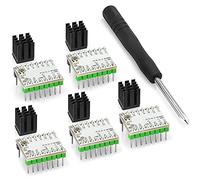 Piezas de la Impresora- Impresión 3D Stepping Motor Driver Mute TMC2208 Conductor de Motor con insertador Recto y disipador de Calor (5pcs)