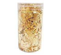 Piezas de lámina dorada para manualidades, 10 g, hojas doradas de imitación brillantes, hoja decorativa de tacto lujoso | Almacenamiento simplificado multiusos para pintura de limo, uñas, resina