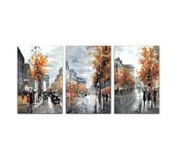 piezas de lienzo abstracto vintage de ciudad, pintura de paisaje, póster de pared, imagen artística para sala de estar, dormitorio, decoración del hogar (40 x 60 cm x 3/sin marco)