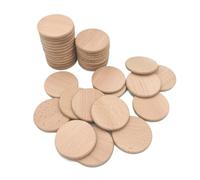 Piezas de madera sin terminar, rodajas, haya natural 25 mm a 70, monedas maciza, recortes redondos for proyectos manualidades, adornos(10pcs 4cmx7mm)