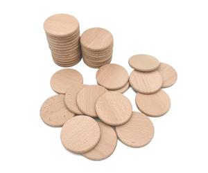 Piezas de madera sin terminar, rodajas, haya natural 25 mm a 70, monedas maciza, recortes redondos for proyectos manualidades, adornos(10pcs 3cmx3mm)