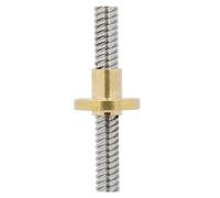 Piezas de máquina de husillo de bolas con tuerca 1 pieza T8 Tornillo de avance trapezoidal Varilla 14 mm Longitud 100 mm-1000 Con tuercas cobre(600mm)